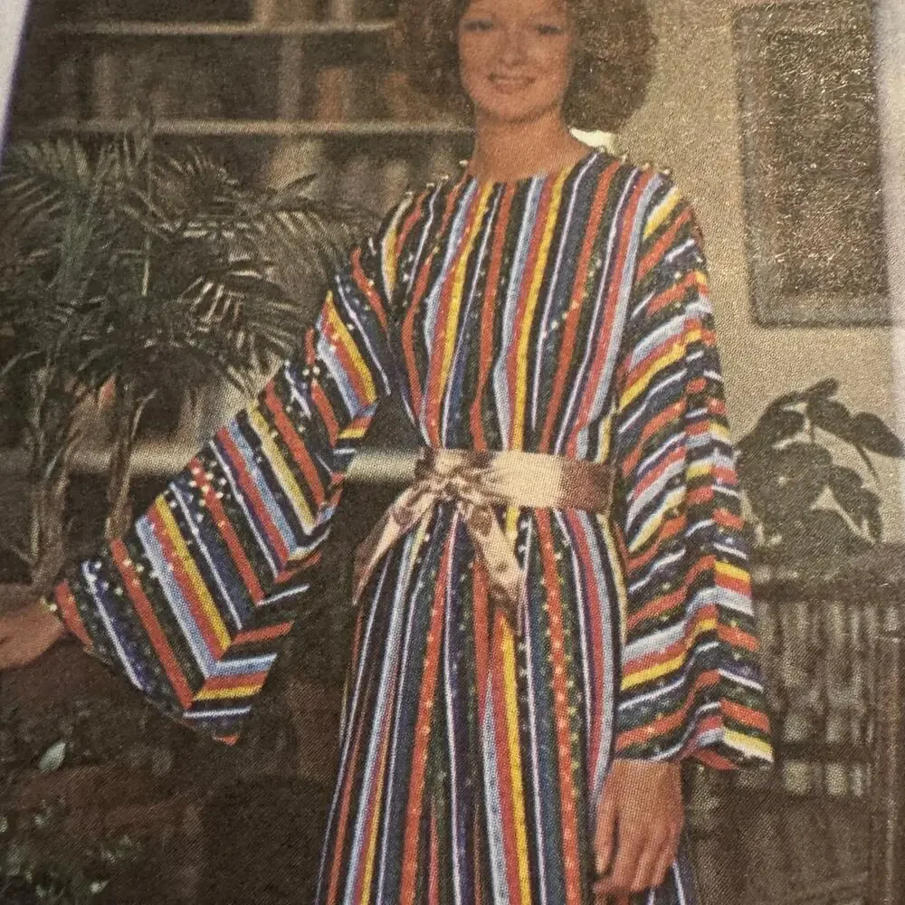Vintage 1970s Butterick The Nighttime Caftan Size Medium Pattern 3448 Cut